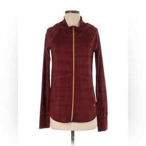 Athleta Burgundy Zip Up Running Hoodie with Gold Zippers Size XS